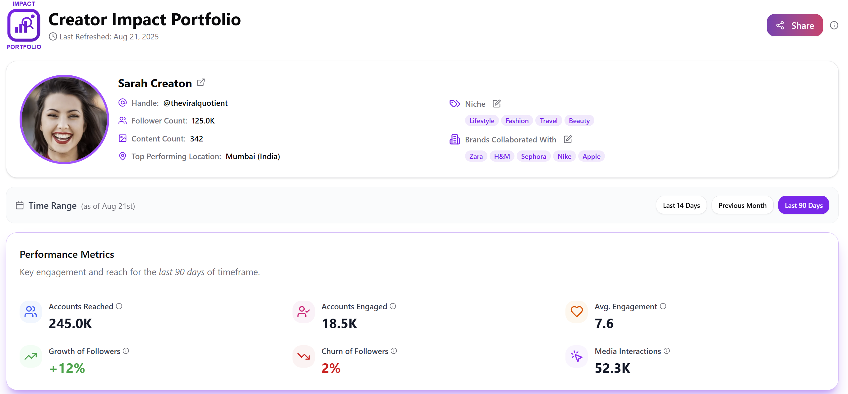 Demo portfolio screenshot 1
